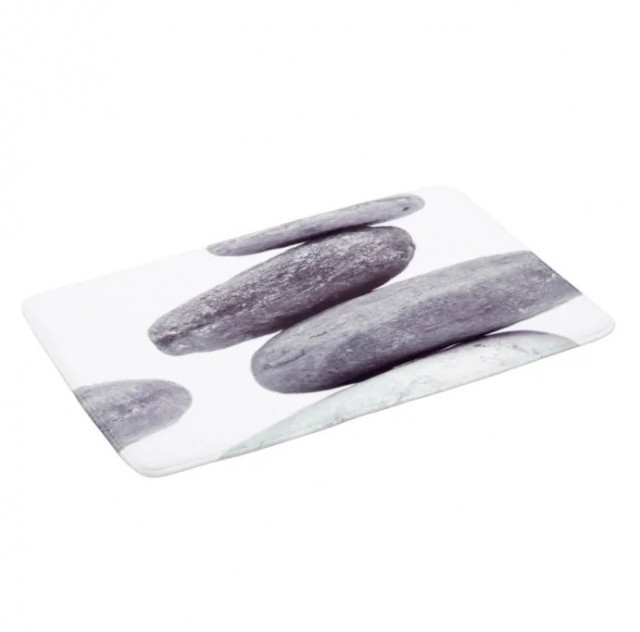 Covoras pentru baie gri din microfibre 45x70 cm Stones The Home Collection