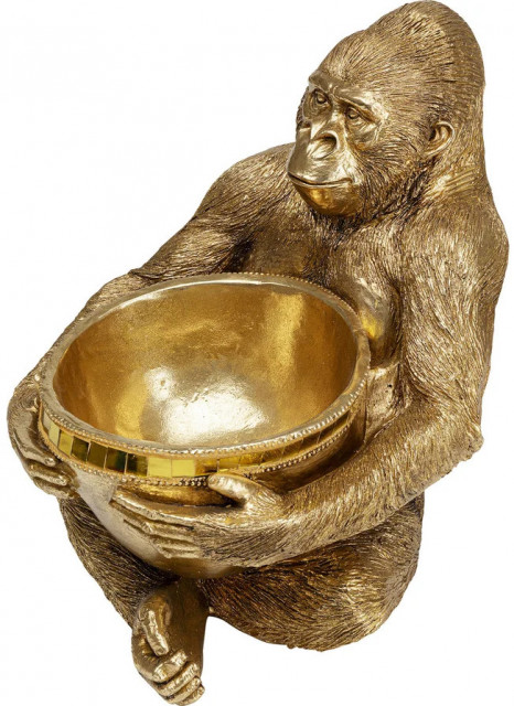 Decoratiune aurie din fibre sintetice 41 cm Gorilla Holding Kare