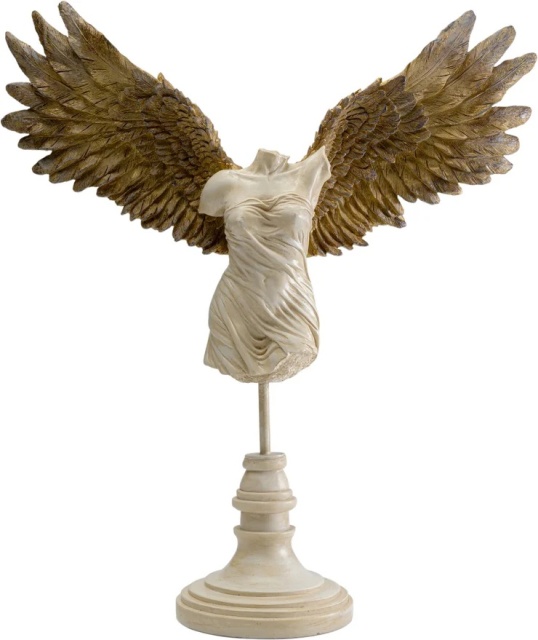 Decoratiune bej/auriu din fibre sintetice 42 cm Guardian Angel Female Kare