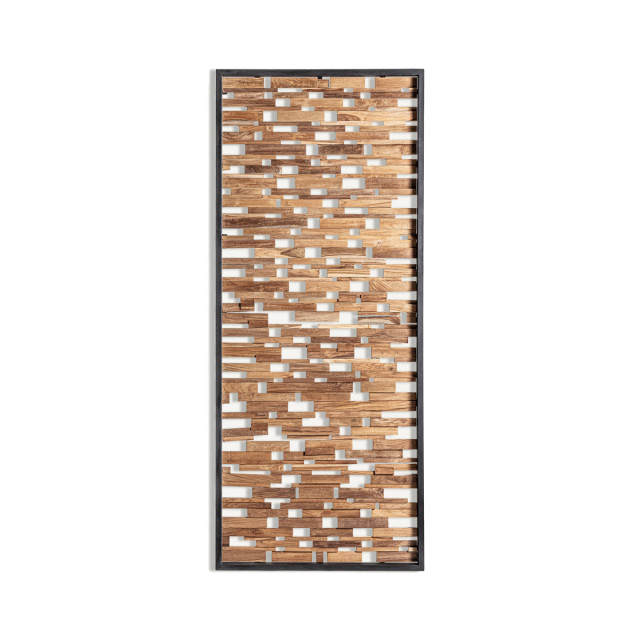Decoratiune de perete maro din lemn de tec 100x240 cm Oka Vical Home