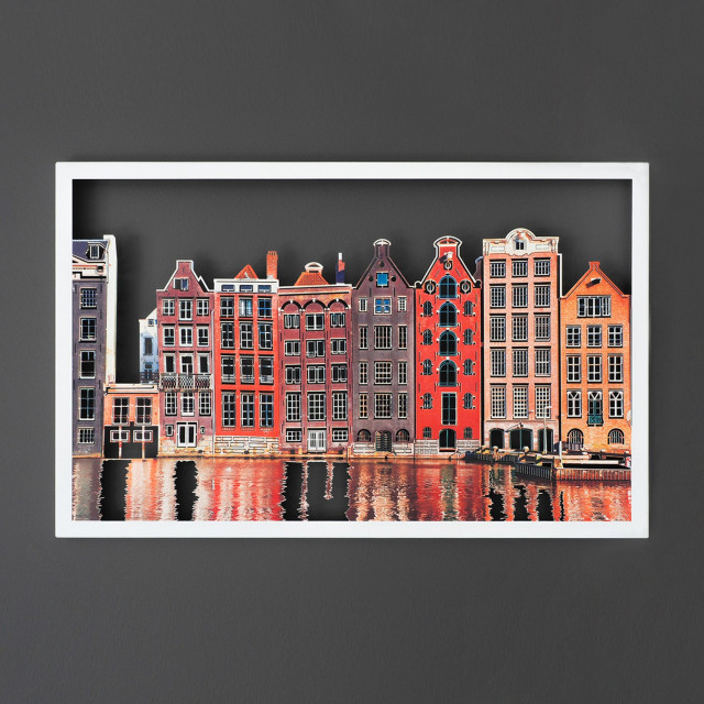Decoratiune de perete multicolora din metal 45x70 cm Amsterdam Houses The Home Collection