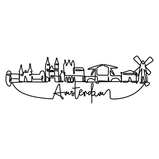 Decoratiune de perete neagra din metal 39x120 cm Amsterdam The Home Collection