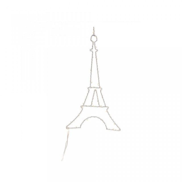 Decoratiune luminoasa alba din metal Eiffel Tower The Home Collection
