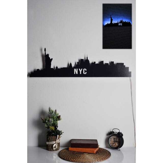 Decoratiune luminoasa albastra NYC Skyline The Home Collection