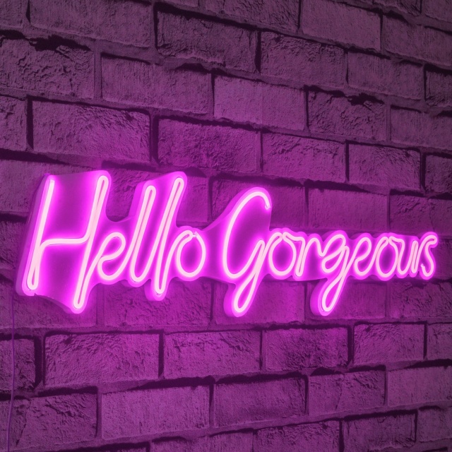 Decoratiune luminoasa de perete roz din plastic Hello Gorgeous The Home Collection
