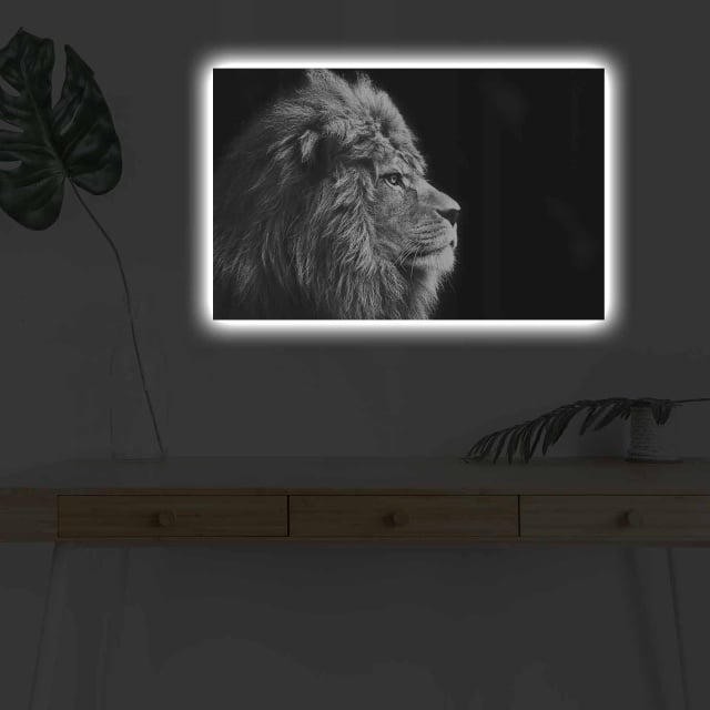 Decoratiune luminoasa multicolora din fibre naturale Lion The Home Collection