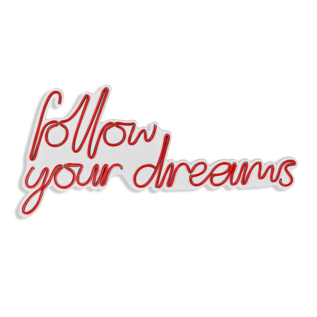 Decoratiune luminoasa rosie din plastic Follow Your Dreams The Home Collection