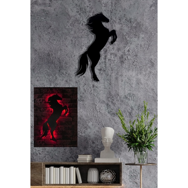 Decoratiune luminoasa rosie Wild Horse The Home Collection