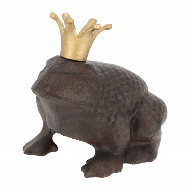 Decoratiune maro din fonta 20 cm Frog Crown Esschert Design