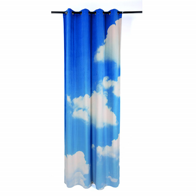 Draperie alba/albastra din fibre sintetice 140x280 cm Clouds Left Seletti