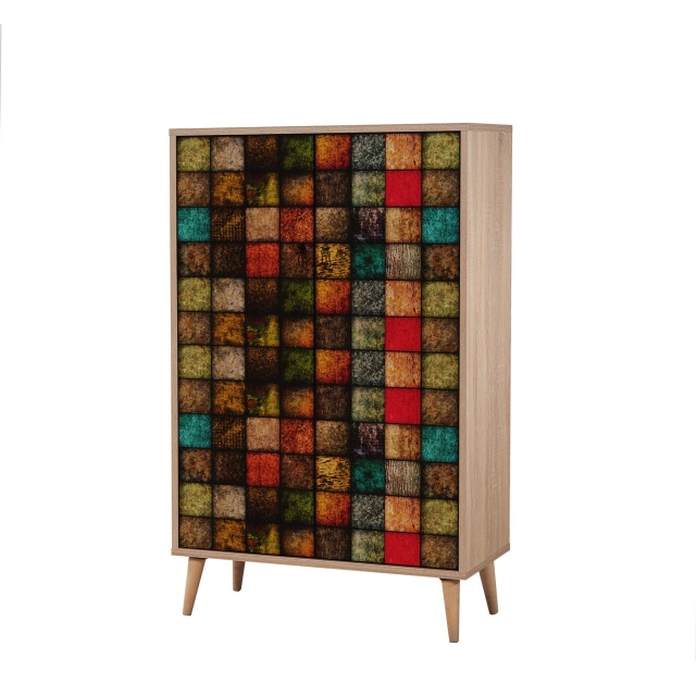 Dulap multicolor din lemn 127 cm Multibox The Home Collection