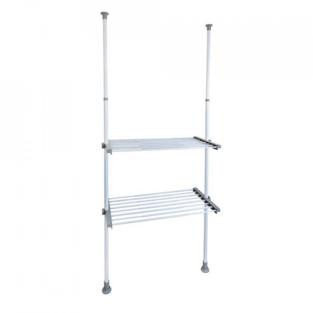 Etajera extensibila alba/gri din metal 300 cm Herkules Twin Wenko