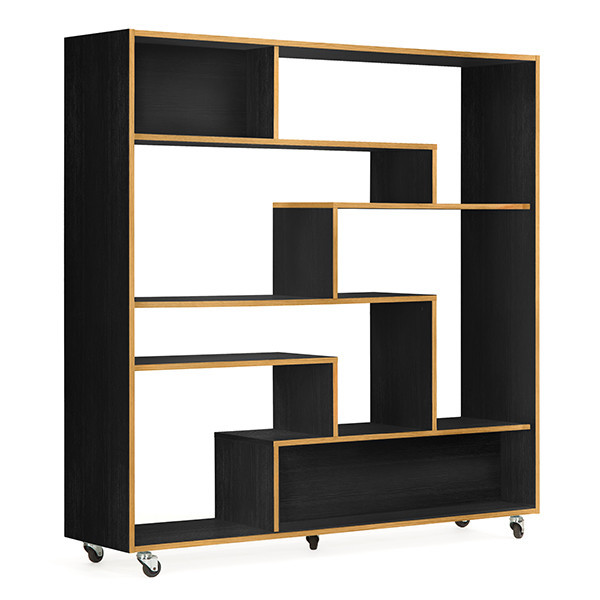 Etajera neagra/maro 143 cm Southbury Woodman