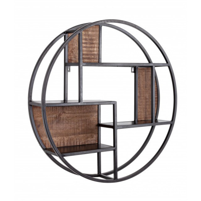 Etajera neagra/maro din lemn 80 cm Walton Bizzotto