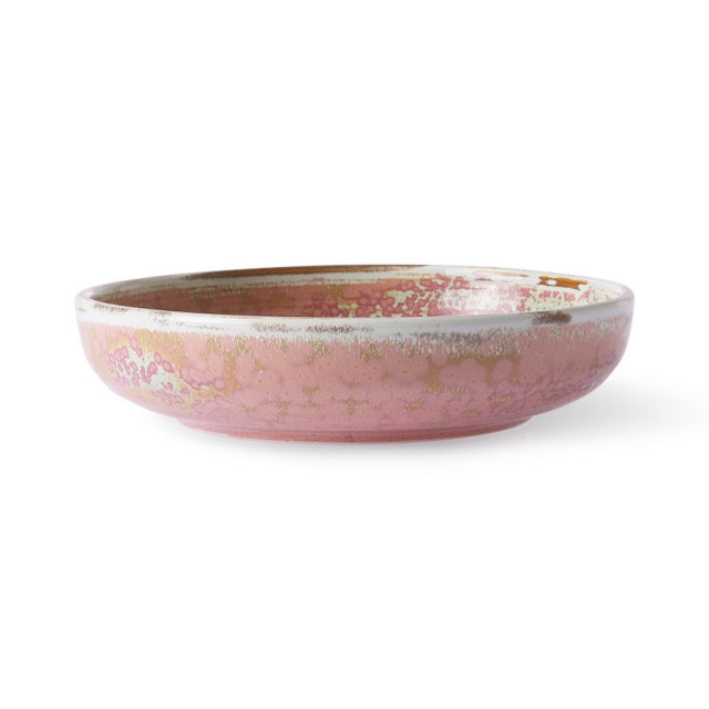 Farfurie adanca roz din ceramica 19 cm Home Chef HKliving