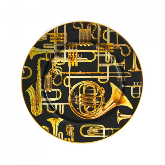 Farfurie intinsa multicolora din ceramica 27 cm Trumpets Toiletpaper Seletti