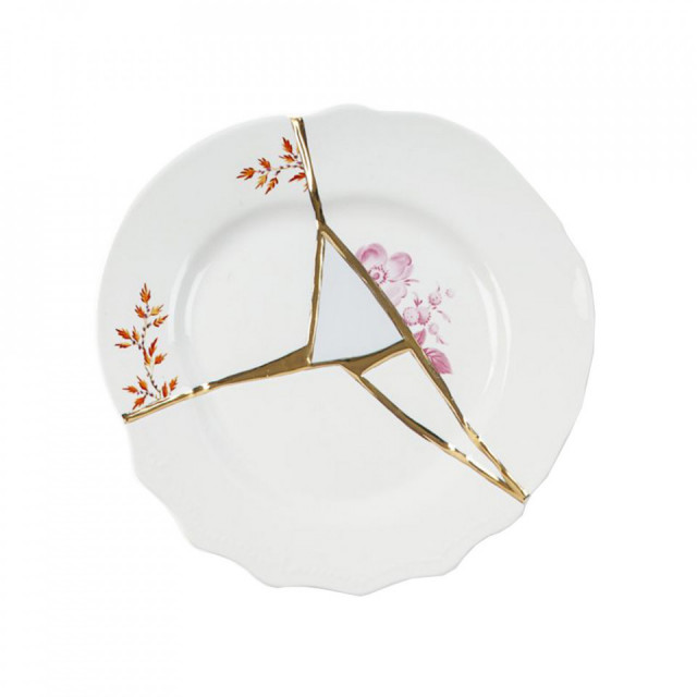 Farfurie pentru desert multicolora din ceramica 21 cm Kintsugi Lara Seletti