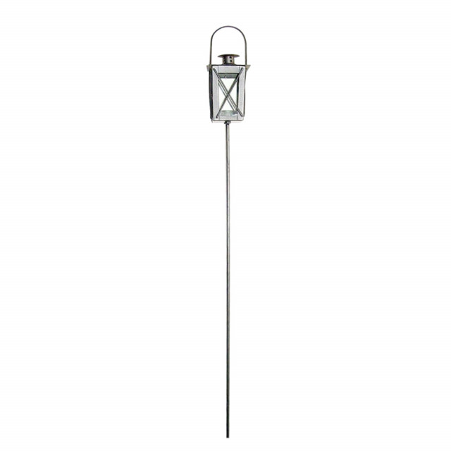 Felinar gri din metal 91 cm Pole Esschert Design