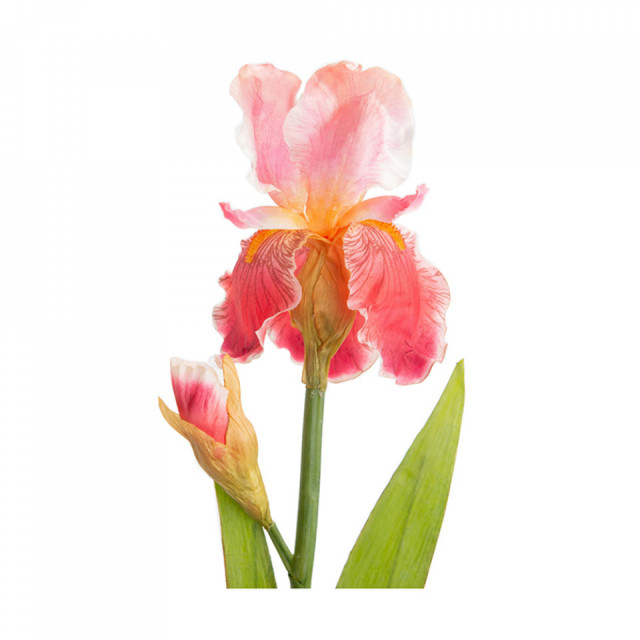 Floare artificiala rosu corai/roz din poliester si PVC 66 cm Iris Iberica Lou de Castellane
