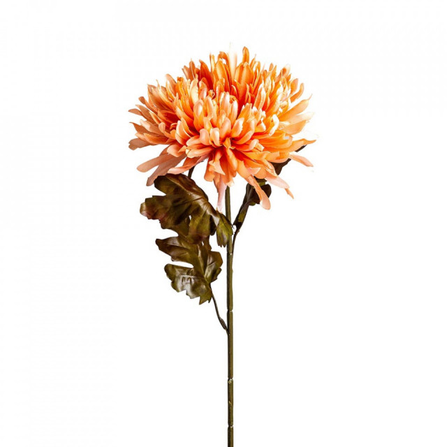 Floare artificiala rosu coral din fibre sintetice 79 cm Crisantema Vical Home