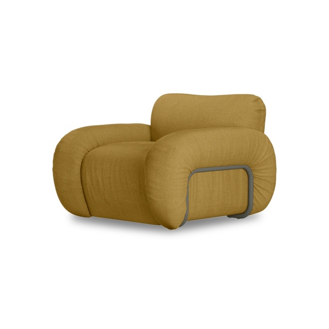 Fotoliu ocru/cenusiu din textil Arc HKliving