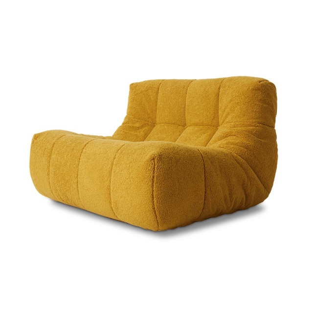 Fotoliu ocru din textil Lazy Fluffy HKliving