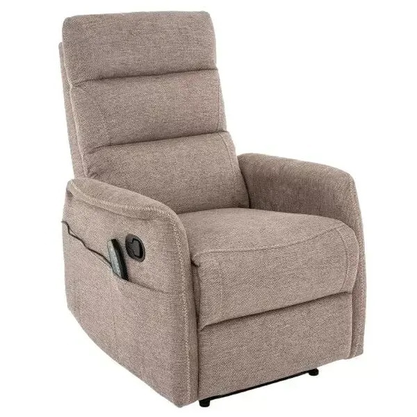Fotoliu recliner bej din textil Solon Massage The Home Collection