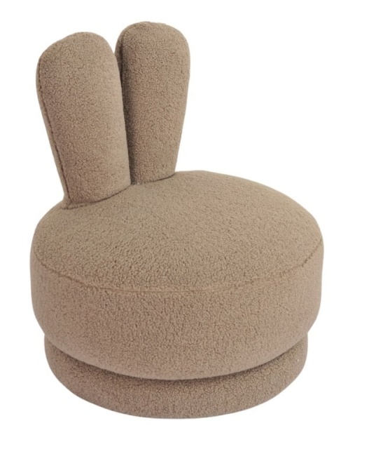 Fotoliu rotativ pentru copii grej din textil Bunny Richmond Interiors