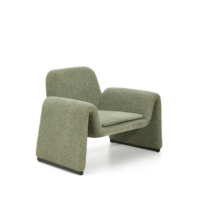 Fotoliu verde din textil Melvia Kave Home