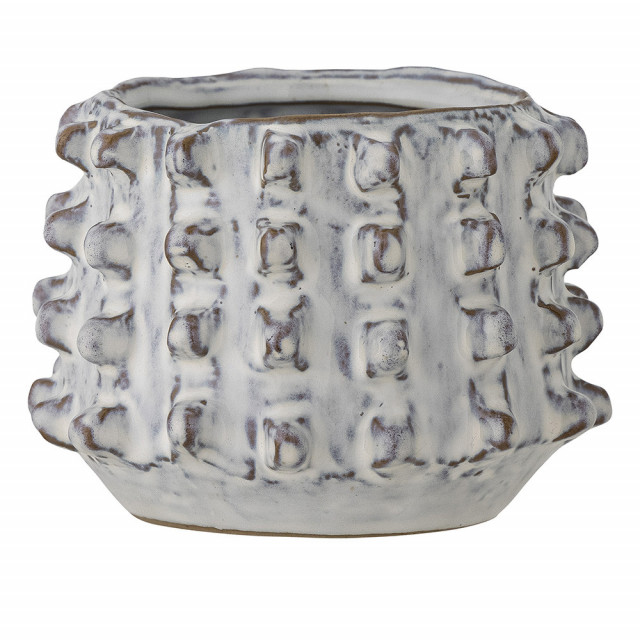 Ghiveci alb/maro din ceramica 12 cm Brena Bloomingville