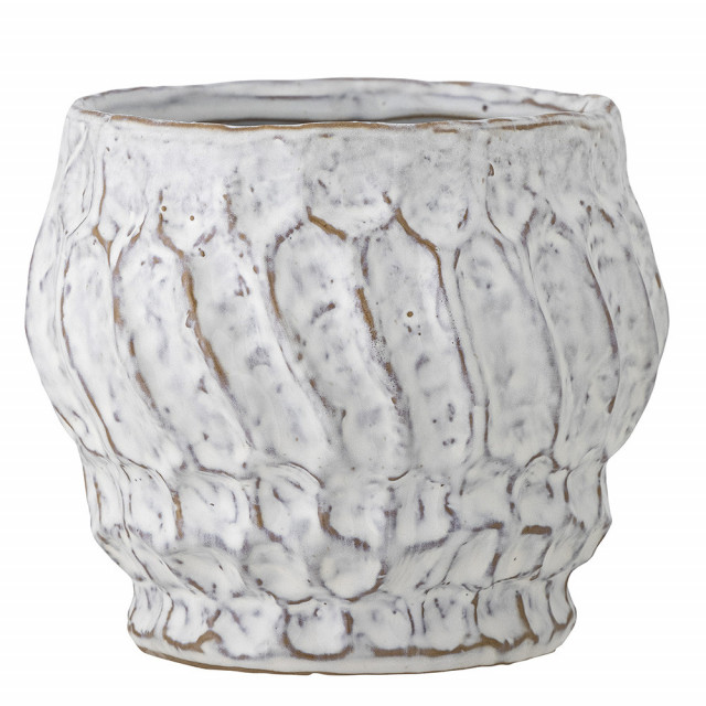 Ghiveci alb/maro din ceramica 14 cm Cami Bloomingville