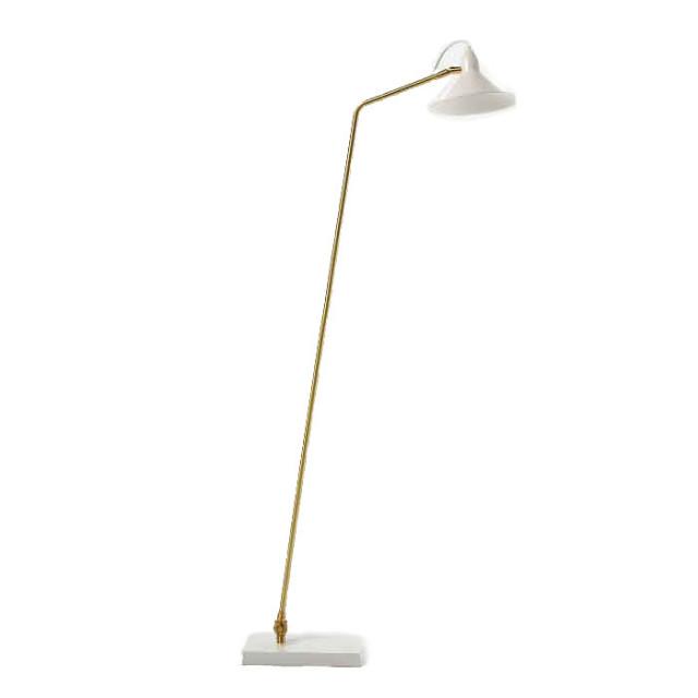 Lampadar alb/auriu din metal 136 cm Columbus Thai Natura
