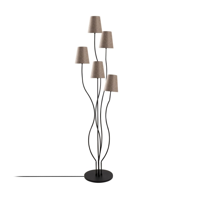 Lampadar negru/bej din metal cu 5 becuri 160 cm Bonibon Ivy The Home Collection