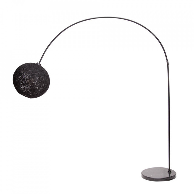 Lampadar negru din canepa si metal 205 cm Cocooning The Home Collection