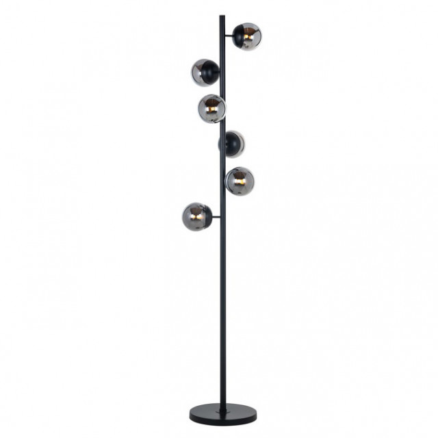 Lampadar negru din metal cu 6 becuri 166 cm Zola Richmond Interiors