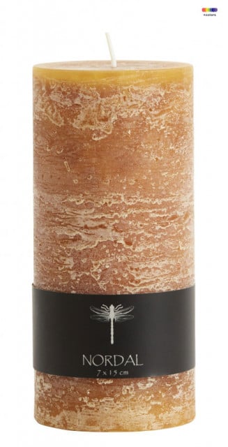 Lumanare maro din parafina 15 cm Amber Candle Medium Nordal