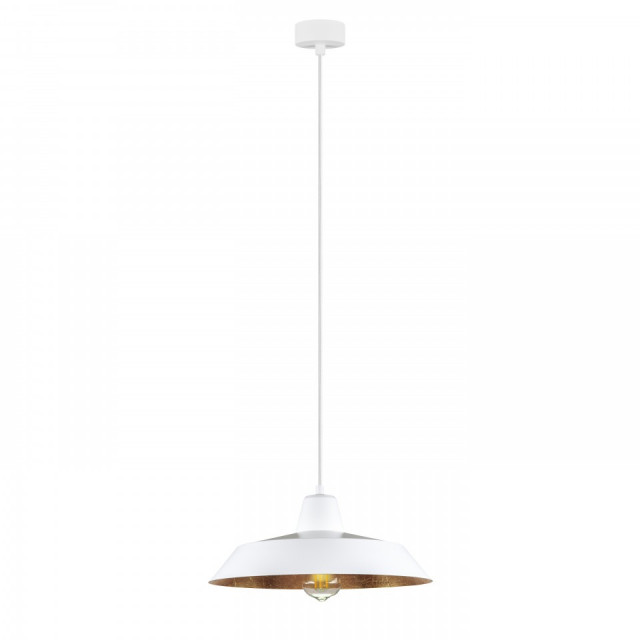 Lustra alba/aramie din otel si aluminiu Cinco One Copper Sotto Luce