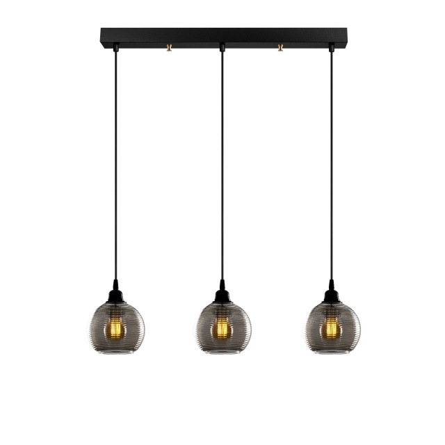 Lustra gri fum/neagra din metal cu 3 becuri Elly Line The Home Collection