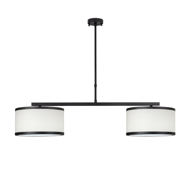 Lustra neagra/alba din metal cu 2 becuri Way The Home Collection