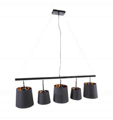 Lustra neagra/aurie din metal cu 5 becuri Levels Pendant The Home Collection