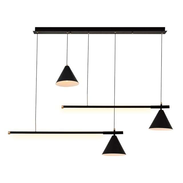 Lustra neagra din metal cu 3 becuri Flynn LED The Home Collection