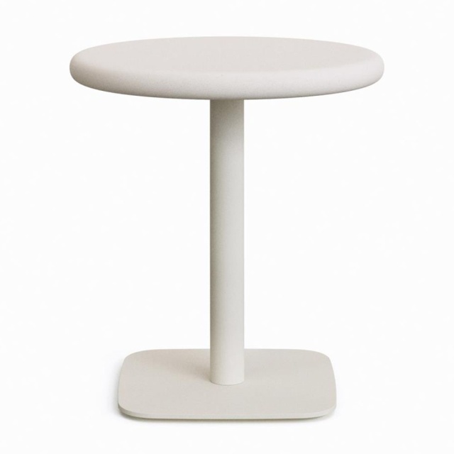 Masa bistro exterior alba din ciment 70 cm Dina Kave Home