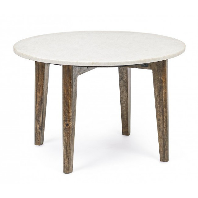 Masa de cafea alba/maro din marmura 60 cm Sylvester Bizzotto