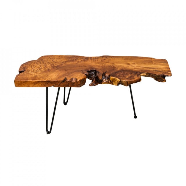 Masa de cafea maro din lemn de salcam si metal 40x100 cm Wild The Home Collection