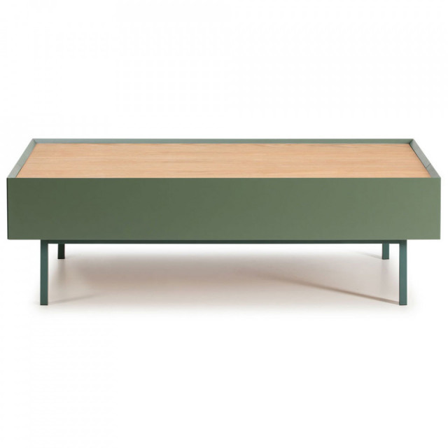 Masa de cafea maro/verde din lemn 60x110 cm Arista Teulat