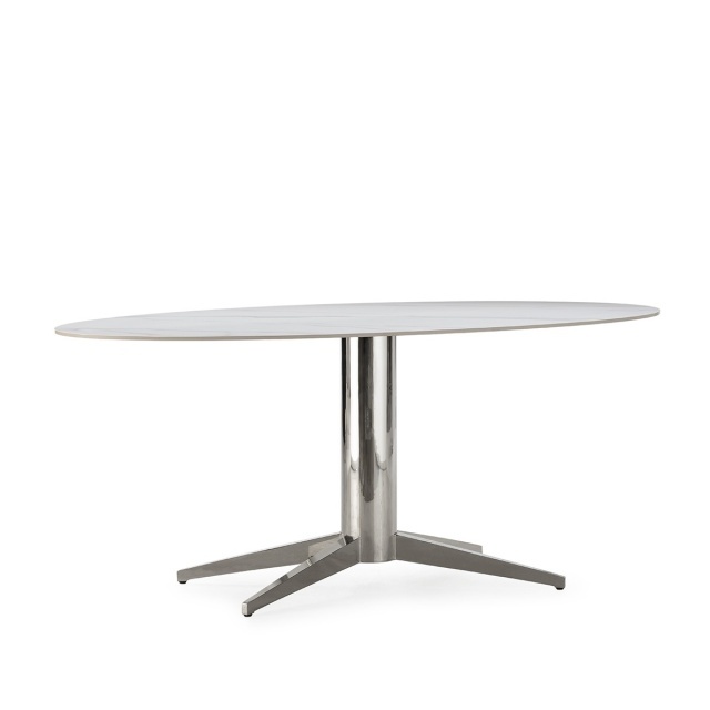 Masa dining alba din ceramica 90x180 cm Noria Thai Natura
