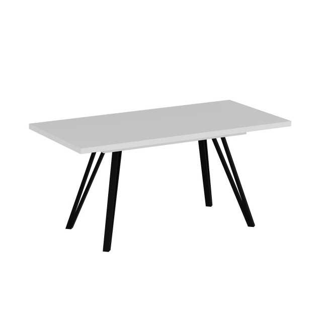 Masa dining alba/neagra din lemn 80x160 cm Harvey The Home Collection