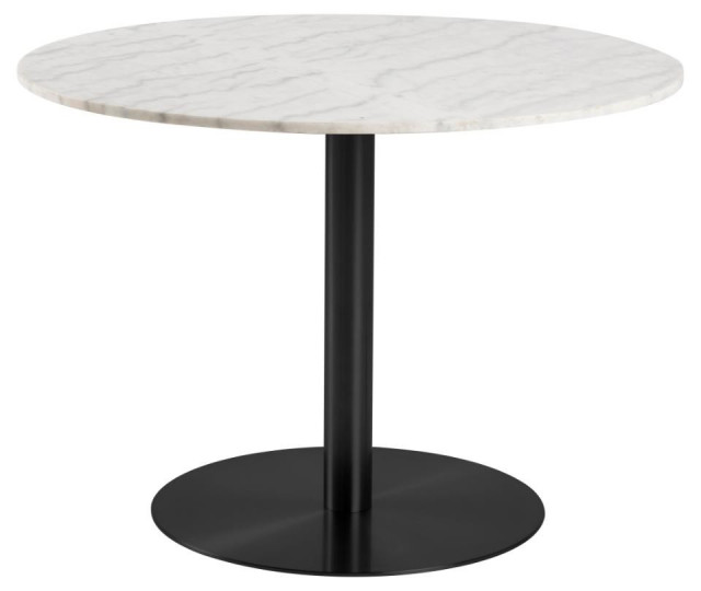 Masa dining alba/neagra din marmura 105 cm Corby Actona Company