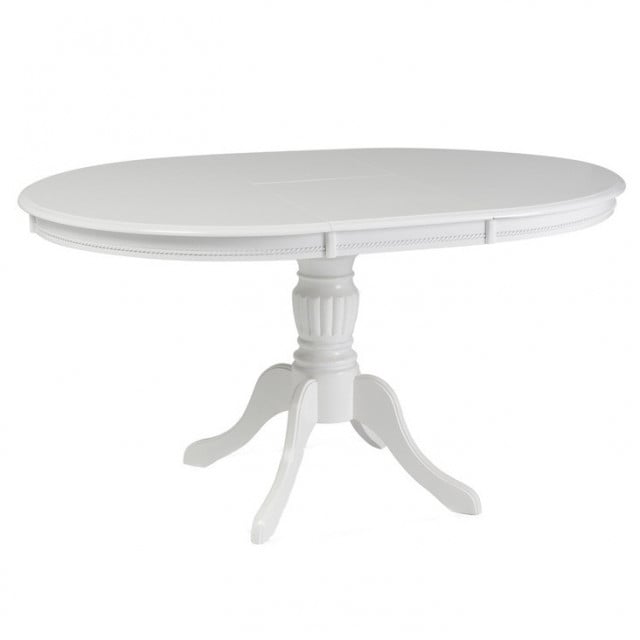 Masa dining extensibila alba din lemn 106(141) cm Olivia The Home Collection