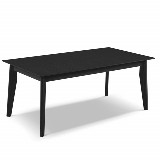 Masa dining extensibila neagra din lemn 100x180(264) cm Vera Besolux